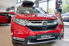 Red Honda CR-V presented in the show room