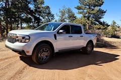 white 2023 ford maverick lariat tremor front side view
