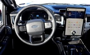 2023 ford f-150 lightning infotainment screen and steering wheel