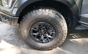 Close up image of Ford Raptor tire