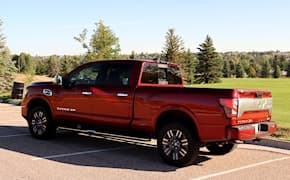 2022 Nissan Titan side and back view