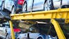 Semi-trailer with brand-new cars