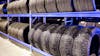 Car tires closeup