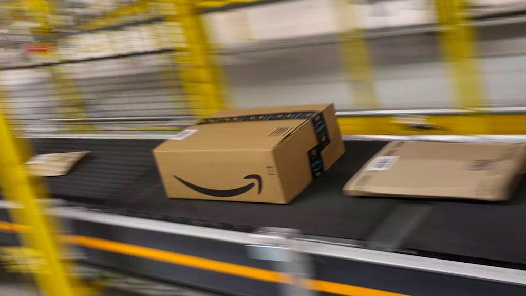 Amazon package being shipped