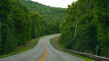 Winding road in the countryside in Oklahoma