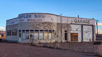 Run down auto repair shop