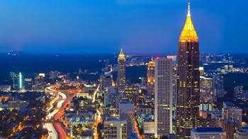 CIty lights and buildings in Atlanta