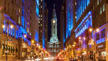 Philadelphia city hall at night