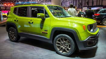Jeep Renegade shown in a motor show