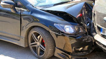 Cars in a traffic accident