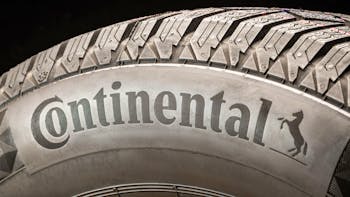 Continental tire logo on the side of the tire