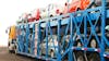 Vehicles being transported