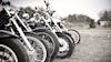 Motorcycles in row