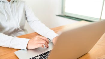 Woman using a laptop