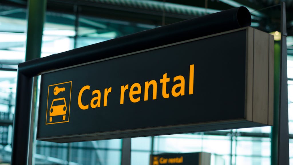Car rental sign